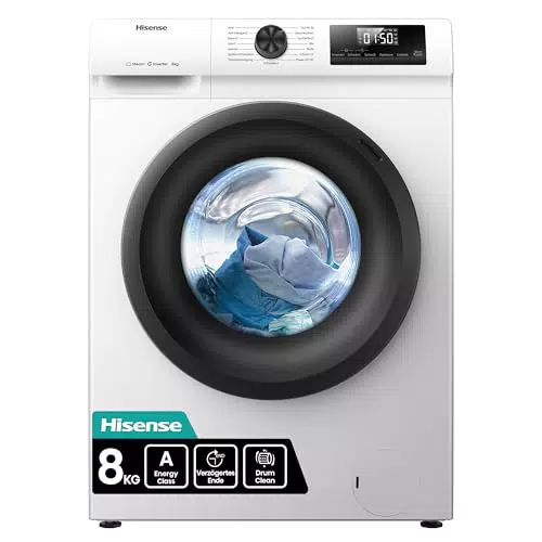 Hisense WF1Q8041BW Waschmaschine mit Dampffunktion und Anti-Allergie Programm