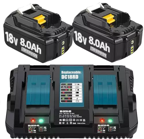 Makita 18V 8.0Ah Akku und 6A Ladegerät DC18RD für BL1860B BL1850B BL1840B