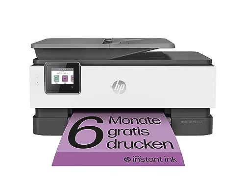 HP OfficeJet Pro 8022e Multifunktionsdrucker mit HP Instant Ink - WLAN, LAN, Duplex - Drucker, Scanner, Kopierer, Fax - HP+ ePrint, Airprint - Basalt
