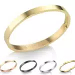 inSCINTILLE Damen Armreif Edelstahl mit Zirkonia – Elegantes Gravurarmband