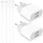 Nisiyama iPhone Ladegerät mit 10.5W Netzteil und 2M Ladekabel für iPhone 11 Pro Max