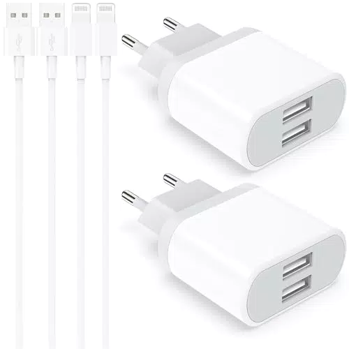 Nisiyama iPhone Ladegerät mit 10.5W Netzteil und 2M Ladekabel für iPhone 11 Pro Max