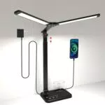iVict LED Schreibtischlampe, höhenverstellbar, dimmbar, USB, 5 Lichtmodi, Touch Control