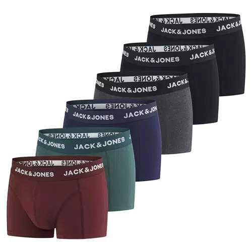 JACK & JONES Herren Boxershorts Basic Trunks Stretch Unterwäsche Set Baumwolle