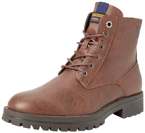 JACK & JONES A/S Herren JFWBERNIE Boot PU Schnürstiefelette