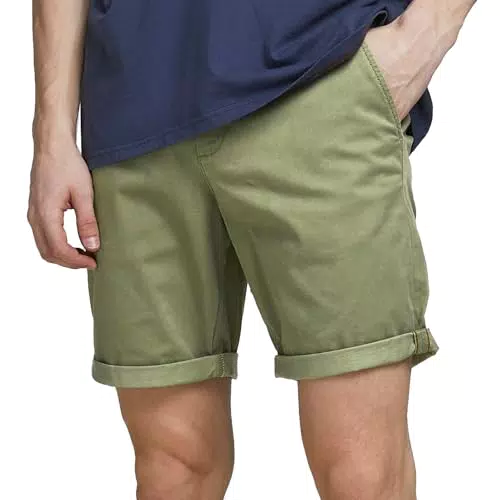 JACK & JONES Herren Jeans Short JJIBOWIE JJSHORTS SOLID Chino - Größe S.