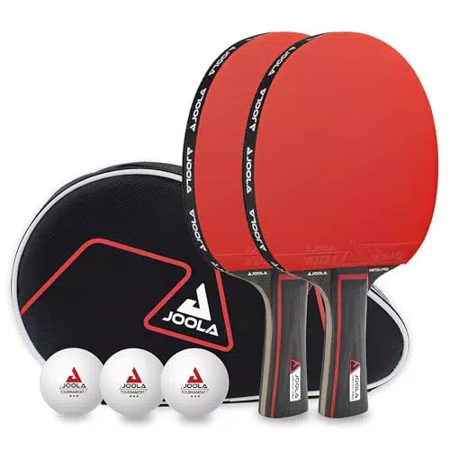 JOOLA Tischtennis Set Duo PRO 2 Tischtennisschläger + 3 Tischtennisbälle + Tischtennishülle