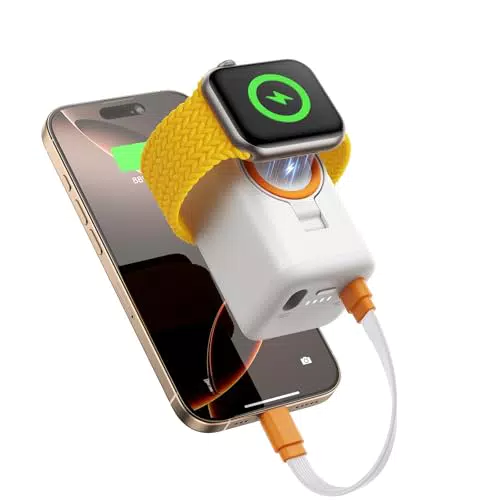 JOYROOM Mini Powerbank 5000mAh für iPhone und Apple Watch, USB C Dual Port Ladegerät