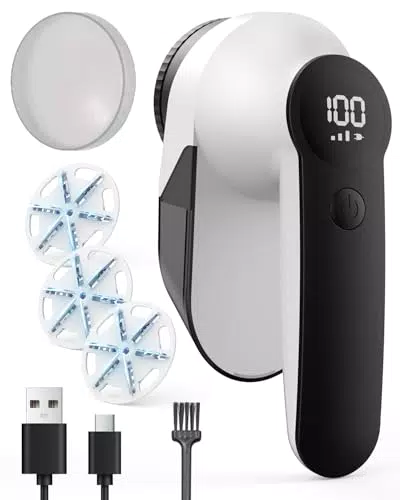 Kaskawise Elektrischer Fusselrasierer mit LED-Anzeige und USB Wiederaufladbar