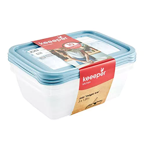 keeeper Tiefkühldosenset mit wiederbeschreibbarem Deckel, Mia Magic Ice