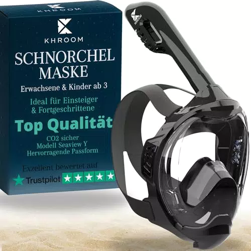 Khroom Schnorchelmaske für Erwachsene und Kinder ab 3 Jahren mit Easy-Breath System