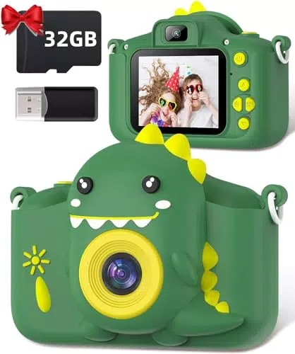 Gofunly Kinderkamera 1080P mit 2,0 Zoll Bildschirm und 32GB Speicherkarte