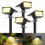 Kolpop Solarstrahler für Außen, 800LM, IP65, 3 Modi, Dusk to Dawn, 3000K Warmweiß
