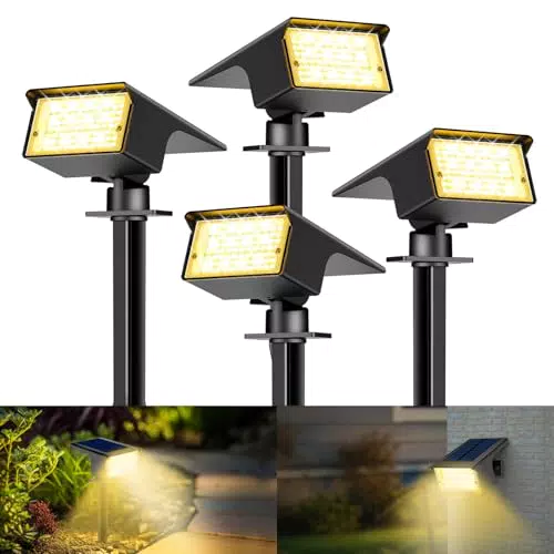 Kolpop Solarstrahler für Außen, 800LM, IP65, 3 Modi, Dusk to Dawn, 3000K Warmweiß