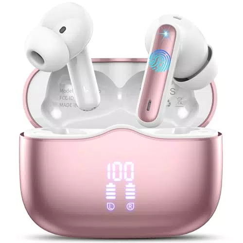 Bluetooth 5.4 Kabellose Kopfhörer mit ENC Noise Cancelling und IP7 Wasserschutz