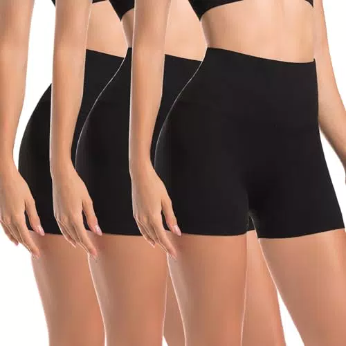 Leafigure High Waist Fitness Shorts Damen Blickdichte Radlerhose