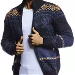 Leif Nelson Herren Strickjacke Norwegerjacke Übergangsjacke Slim Fit LN20759