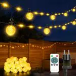 Lichterkette Außen dimmbar mit 8 Modi, IP65, für Terrasse und Garten