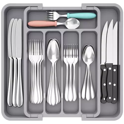 Lifewit Besteckkasten verstellbar, Küchen Organizer für Schublade und Utensilien