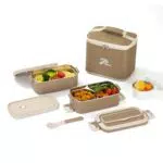 Lille Home Bento-Box für Erwachsene mit Edelstahlfächern und Lunchtasche