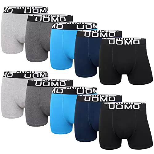 Herren Retroshorts Boxershorts aus Baumwolle - Klassisches Design - Schwarz, Grau, Navy