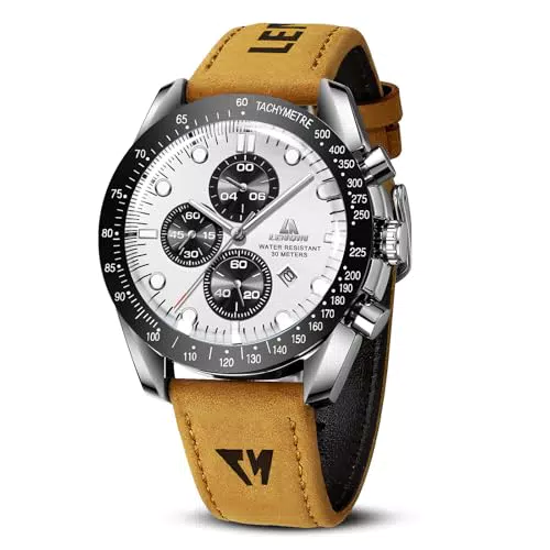 LN LENQIN Herren Analog Quarz Uhr 30M Wasserdicht mit Datum – Casual Armbanduhr