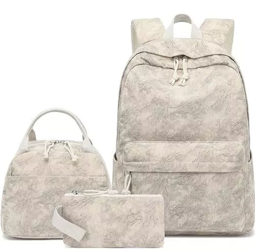 LOIDOU Rucksack für Teenager Mädchen mit Lunchpaket und Federmäppchen