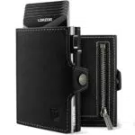 LORZOR® Slim Wallet mit Münzfach und RFID Blocker für Herren aus Leder