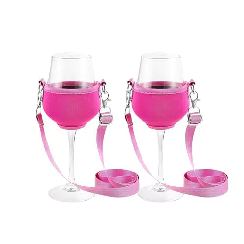 LUMOOM Weinglashalter zum Umhängen – Tragbare Halterung für Feste und Partys