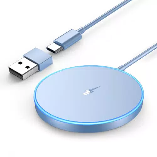 Mag-Safe Ladegerät iPhone, Wireless Charger induktive ladestation für iPhone 16 Pro Max/16 Pro/16 Plus/16/15 Pro Max/15/14/13/12 Serie