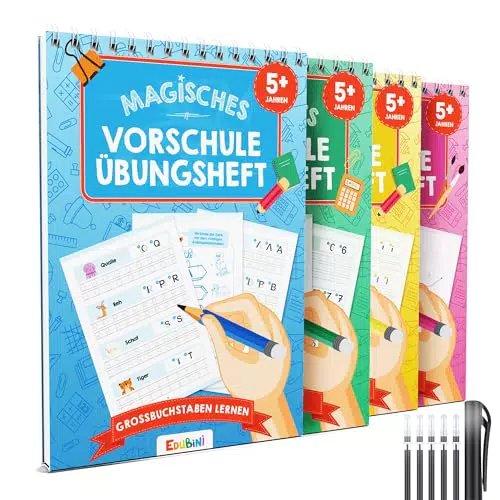 Magische Vorschule Übungshefte für Jungen und Mädchen - Schreiblernhefte für Buchstaben