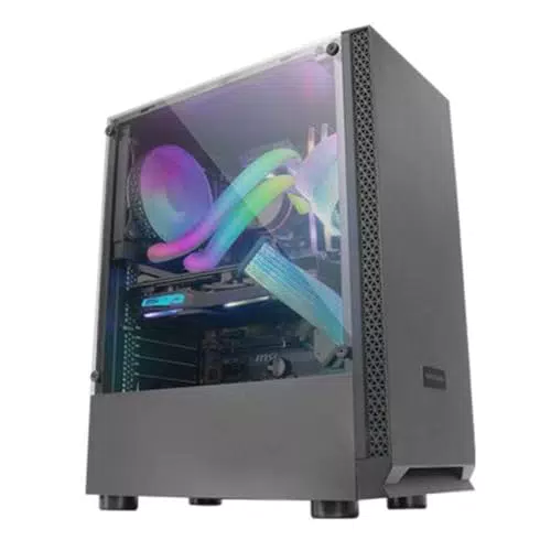 Mars Gaming MCN2 ATX Gaming PC Gehäuse mit vollem Seitenfenster und Doppelkammer Design