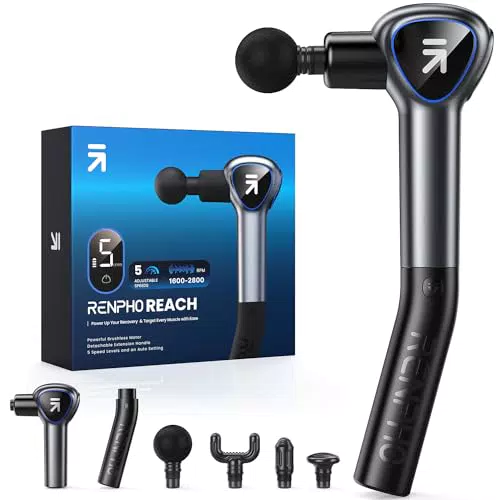 RENPHO Massagepistole mit Verlängerungs Griff - Mini Massage Gun für Muskel Massage und Entspannung