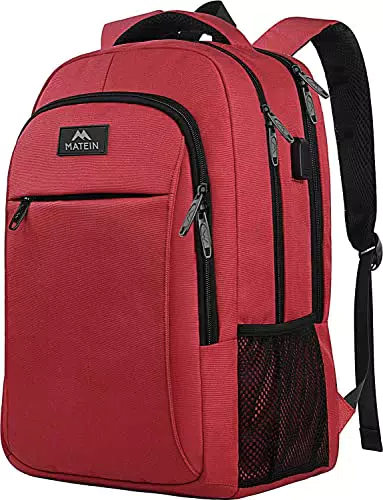 MATEIN Laptop Rucksack mit USB-Ladeanschluss und wasserabweisendem Material