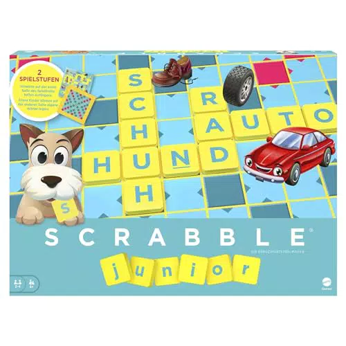 Mattel Games Scrabble Junior - Wortspiel für Kinder ab 6 Jahren, 2-4 Spieler