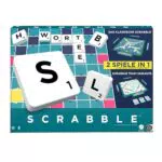 Mattel Games Scrabble Zwei in Eins - Doppelseitiges Brettspiel mit Zielkarten