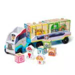 Melissa & Doug PAW Patrol ABC Holzwagen mit Anhänger und Lernspielzeug für Kinder