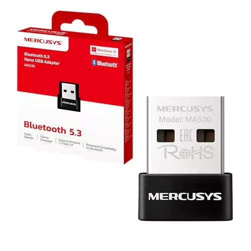 Mercusys MA530 Nano USB Bluetooth 5.3 Adapter für PC und Laptop, Plug & Play