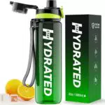 Trinkflasche Mevoly 1L aus Tritan, Auslaufsicher & BPA-frei, Sportflasche mit Zeitmarkierung, für Fitnessstudio und Outdoor