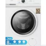 Midea MF10EW80B Waschmaschine / 8kg / 1400 U/Min/EEK A/Inverter Quattro Moto/Dampffunktion/Grosse Trommel/Slim Design/Nachlegefunktion/Kindersicherung/AquaStop