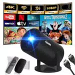 Beamer 1080P 4K Support, Tragbarer Streaming-Projektor mit Dual WiFi & Bluetooth 5.0