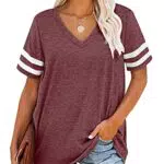 MOLERANI Damen Kurzarm V-Ausschnitt T-Shirt Sommer lässig und locker