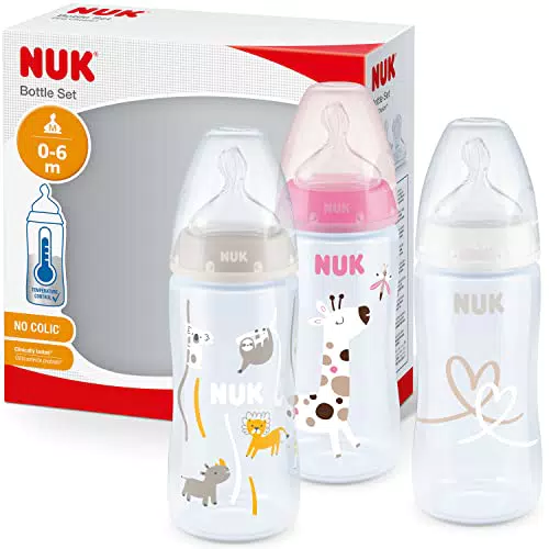 NUK First Choice+ Babyflasche mit Temperature Control und Anti-Colic-Ventil