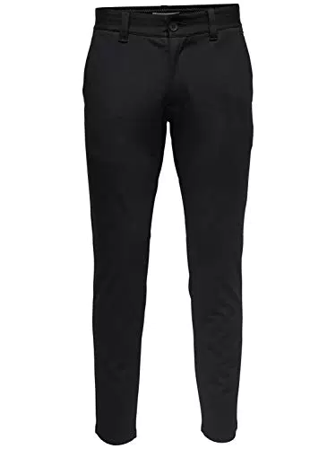 ONLY & SONS Mens Dark Grey Melange Trousers
