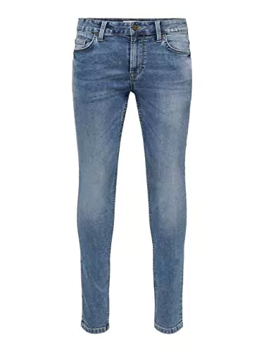 ONLY & SONS Herren Slim Fit Jogginghose - Blaue Denim
