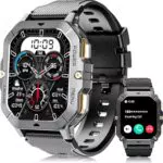 OUKITEL Smartwatch Herren mit 2.02'' HD Touchscreen, wasserdicht, Fitness-Monitor