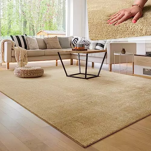 Paco Home Waschbarer Teppich Wohnzimmer Schlafzimmer Kurzflor rutschfest Flauschig Weich Moderne Einfarbige Muster