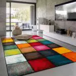 Paco Home Teppich Wohnzimmer Kinderzimmer Bunt Kurzflor Moderne 3D Optik Kariert Geometrische Muster