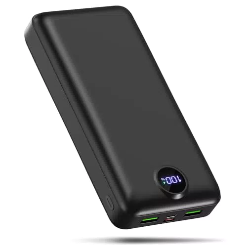 PDBEST PowerBank 50000mAh, 22,5W schnelles Aufladen, USB-C, 3 Ausgänge, 2 Eingänge