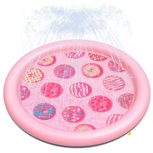 Peteast Hundepool für Hunde und Kinder - Faltbares Sprinkler Pad, rutschfest und langlebig